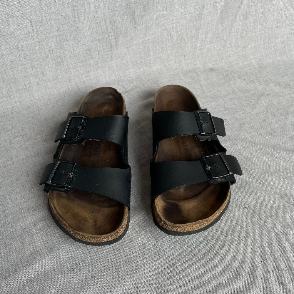 Birkenstock Arizona Birko Flor Leather Sandals Slides… Gem
